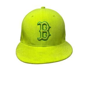 Boston Red Sox Hat New Era 59FIFTY Men's 7 1/8 Neon Green MLB